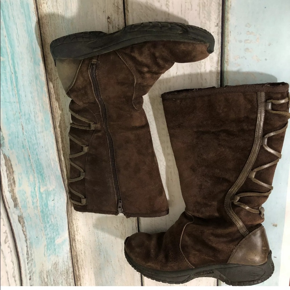 Merrell Encore Back Lace Espresso Suede Boots
